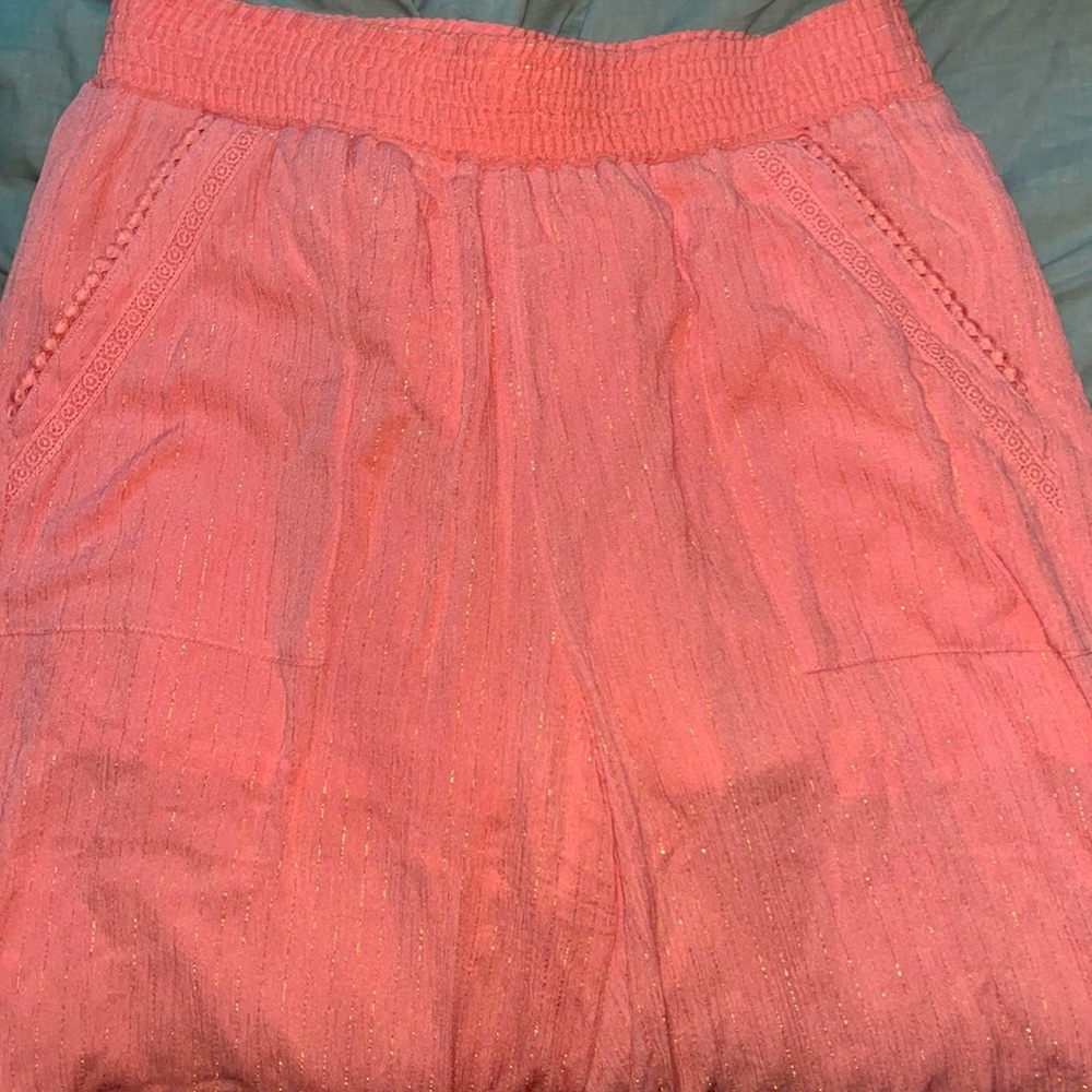 large pink with gold sparkles I.N.C (international concepts) pants